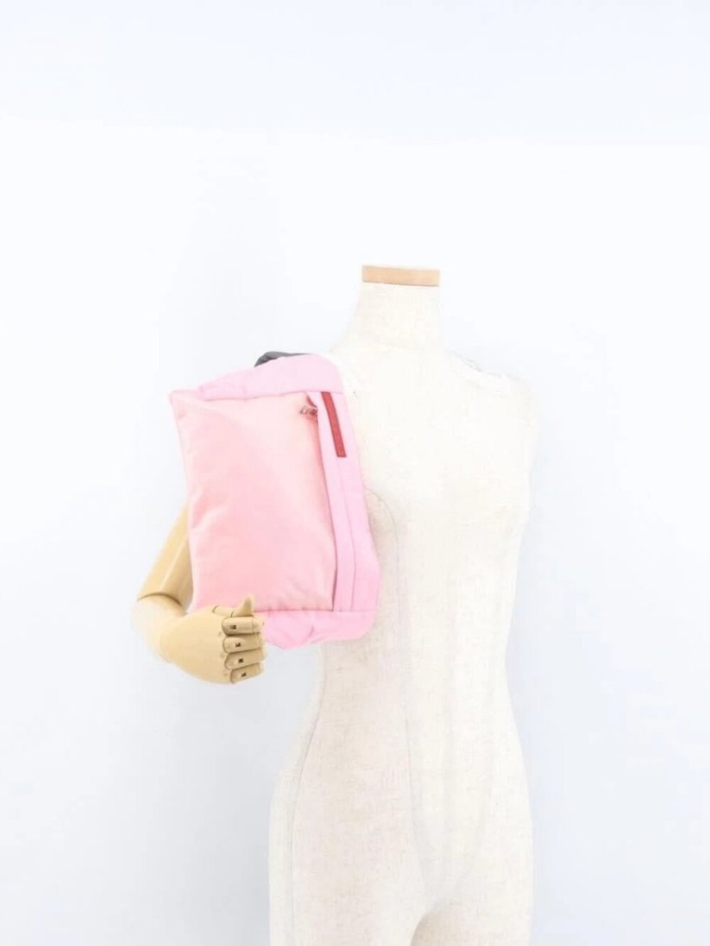 PRADA Sports Body Bag Nylon Pink Silver